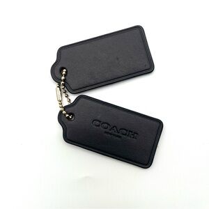 COACH RARE Double Hang Tag, 2 Black Leather